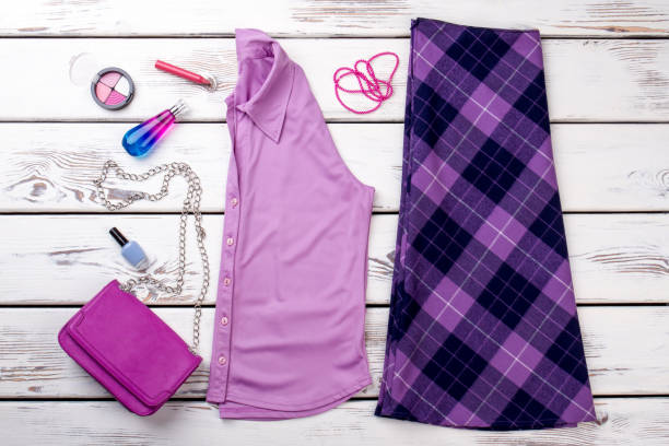 istock Flat lay female outfit and accessories. 917653058