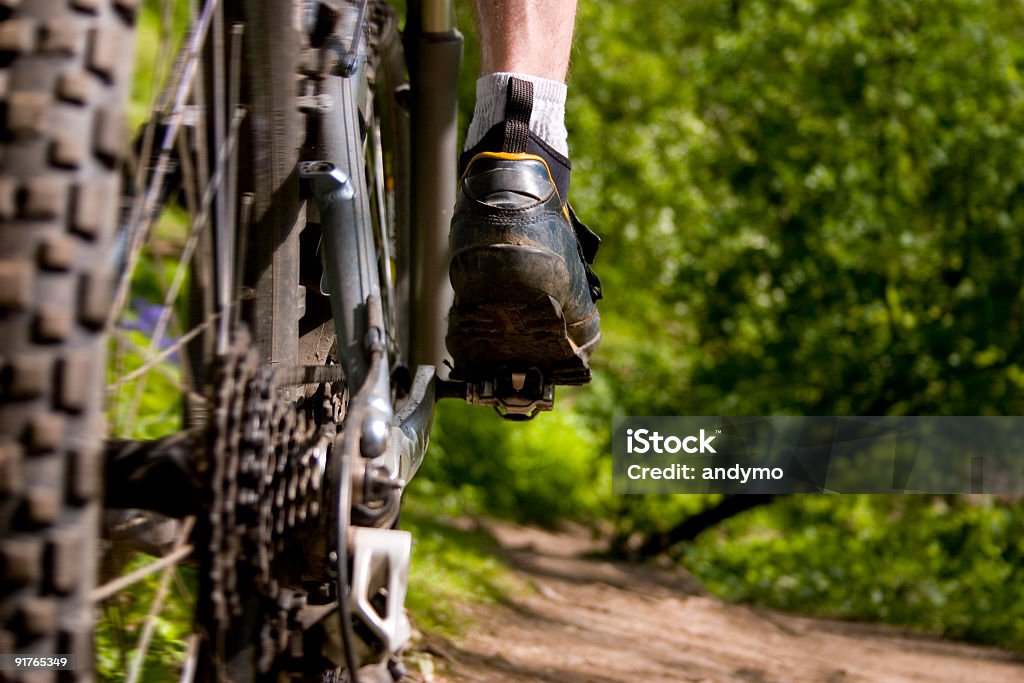 Mountain bike primo piano - Foto stock royalty-free di Andare in mountain bike