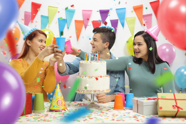 istock Cheerful teenagers celebrating a birthday 917656158