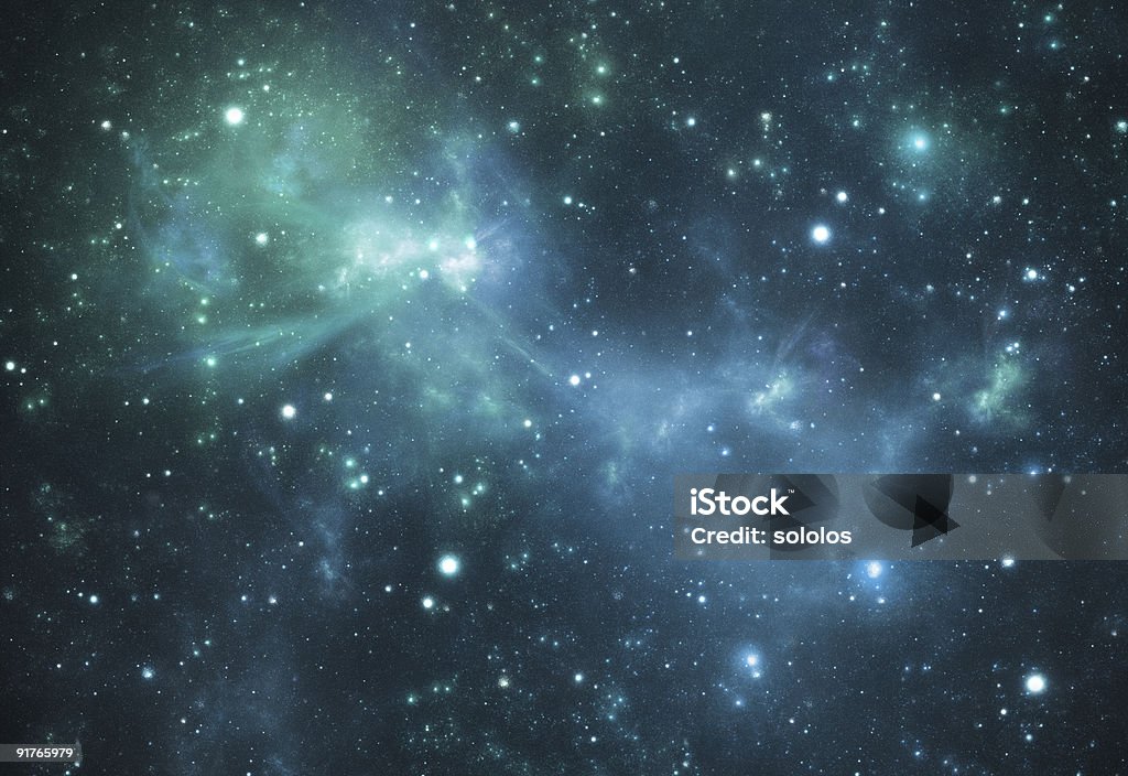 Mysterious beautiful blue space nebula Blue space nebula, stars background Astrology Sign Stock Photo
