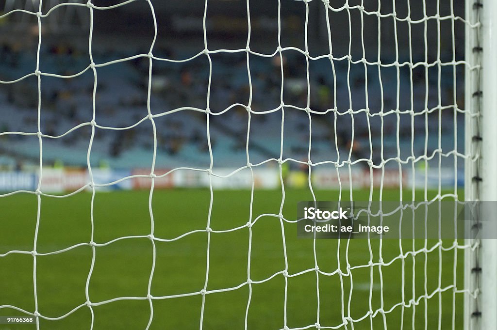 Campo de Futebol de trás do Gol - Royalty-free Bola de Futebol Foto de stock