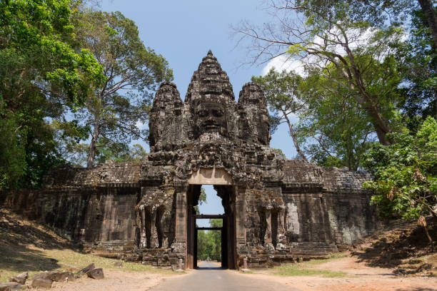 istock Cambodia angkor wat Khmer smile gate 917664294