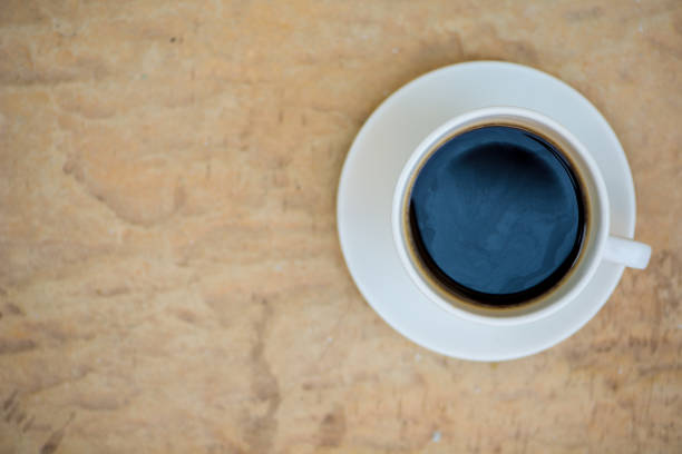 istock Closed up black coffee in white cup 917664830