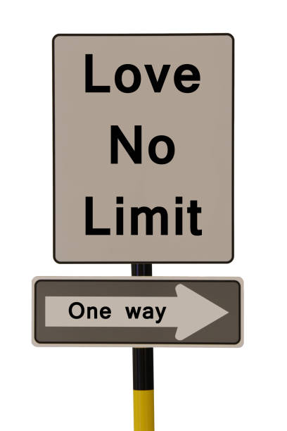istock Love no limit sign and one way sign 917664854