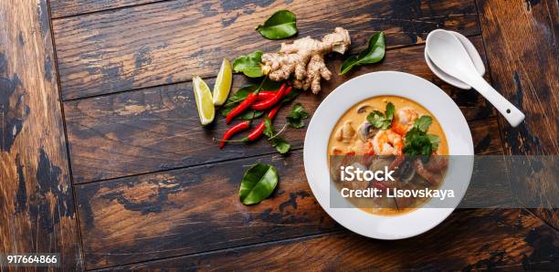 Tom Yam Kung Spicy Thai Soup Stock Photo - Download Image Now - Thai Food, Shrimp - Seafood, Thailand