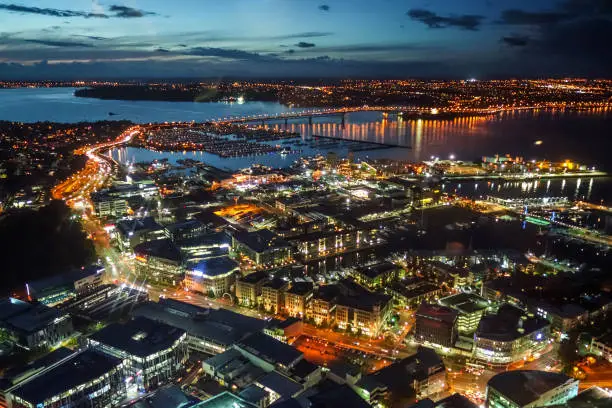 Photo of Auckland aerial night view, New Zealand