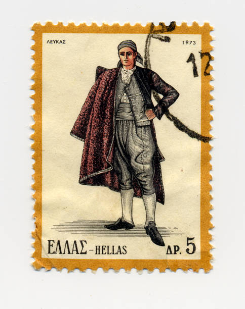 istock Greek Male Costume Stamp - Lekas 91767679