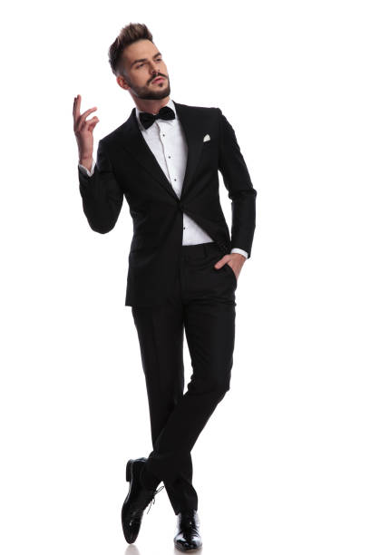 istock arrogant man in tuxedo is gesturing 917680818