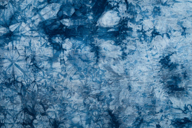 istock Dyed indigo fabric background and textured 917682918