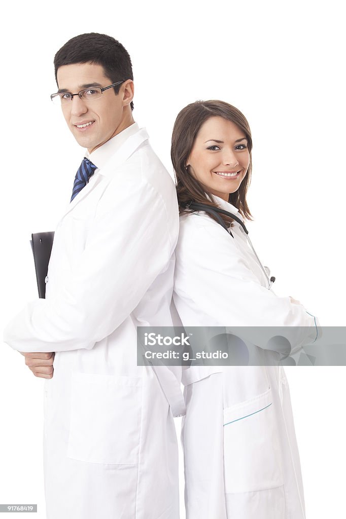 두 행복함 디스트리토 �직원관리, 흰색 바탕에 그림자와 - 로열티 프리 2명 스톡 사진