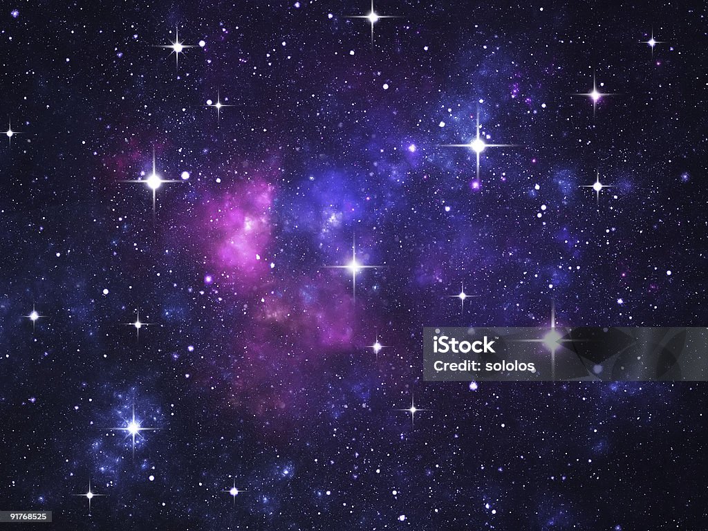 Starfield with flares Blue space starfield with flares Galaxy Stock Photo