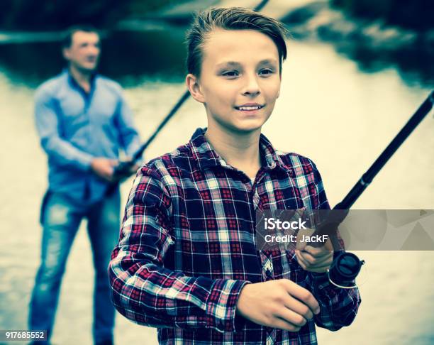 Teenage Boy Fishing Stock Photo - Download Image Now - 14-15 Years