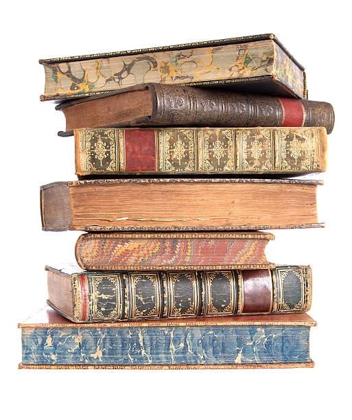 istock Pile of old leather bound books 91768592