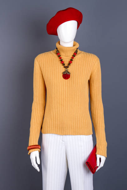 istock Red beret and accessories on mannequin. 917691628