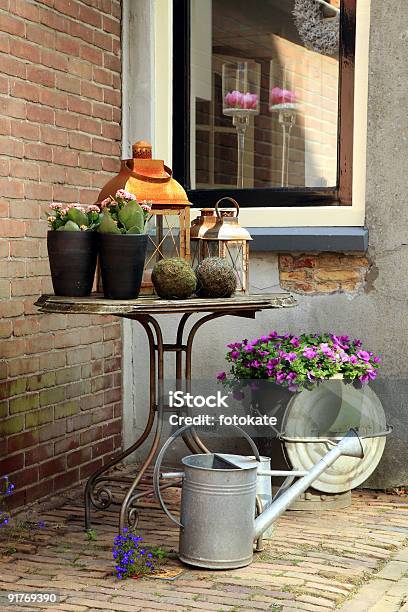 Picturesque Small Garden Stock Photo - Download Image Now - Alley, Architecture, Balcony