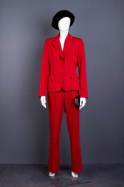 istock Full length mannequin in female red suit. 917695178