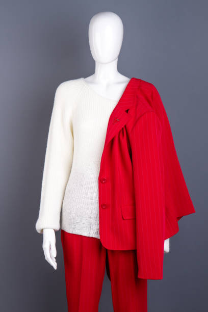 istock Female elegant suit and white sweater. 917696390