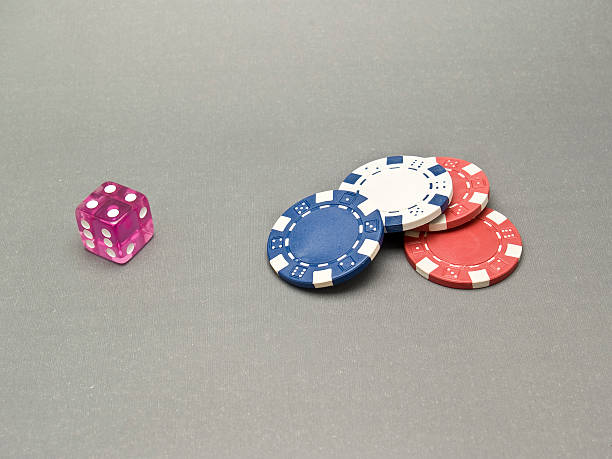 dice and casino chips  ganar stock pictures, royalty-free photos & images