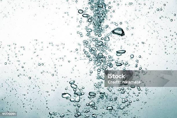 Bubbles Oxygen In Water Stock Photo - Download Image Now - Abstract, Blue, Breaking Wave