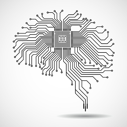 Abstract, Technology, Computer, Circuit board, Human Brain, Vector