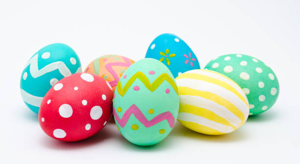 istock Perfect colorful handmade easter eggs isolated 917705422