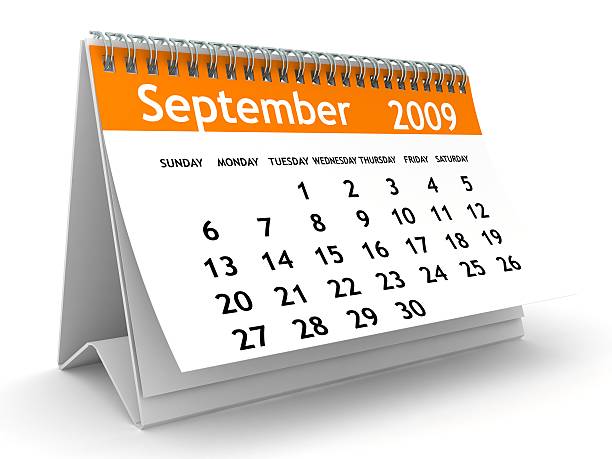 2009 年 9 月のカレンダーシリーズ-オレンジ - calendar september orange 2009 ストックフォトと画像