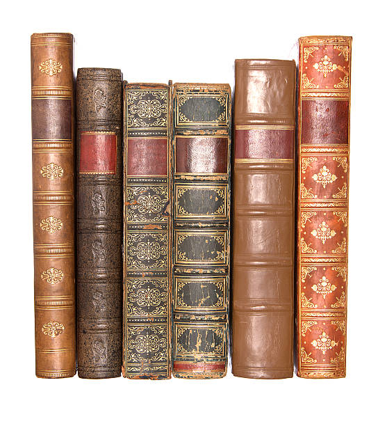 istock Row of old leather bound books 91771267