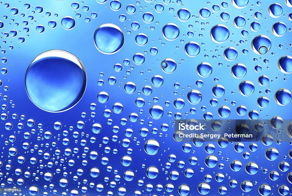 Blu gocce d'acqua - Foto stock royalty-free di Acqua