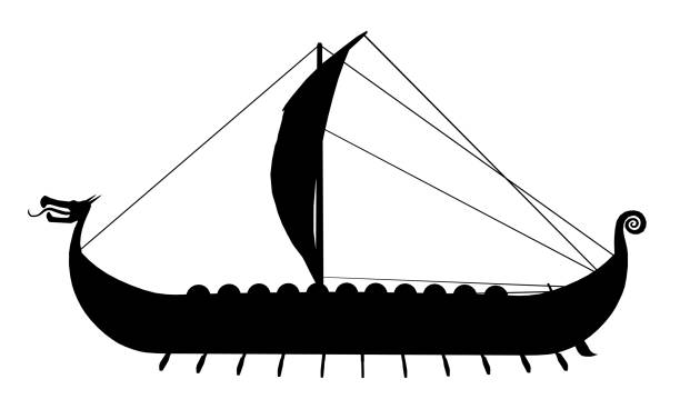 Silhouette of a Viking ship