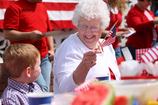 4 th of july "-feier - great grandmother stock-fotos und bilder