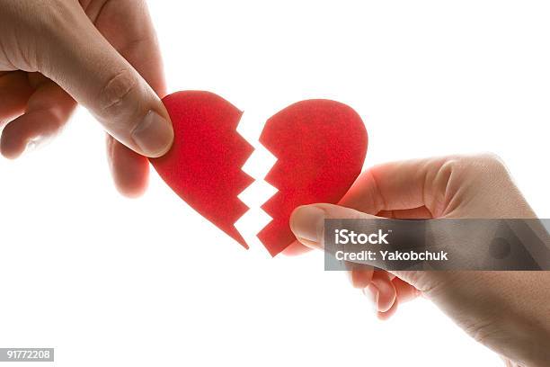 Two Hands Holding A Broken Heart Stock Photo - Download Image Now - Adult, Arguing, Close-up