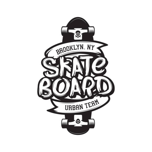 Skateboarding t-shirt design. Vector vintage illustration. Skateboarding t-shirt design. Urban skating. Skateboard typography. Vector vintage illustration. skateboard tattoo stock illustrations