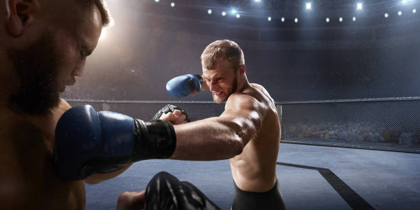 istock MMA fighters in professional boxing ring 917726962