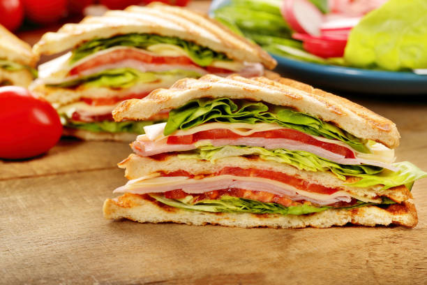 istock Fresh sandwiches with ham and cheese 917729804