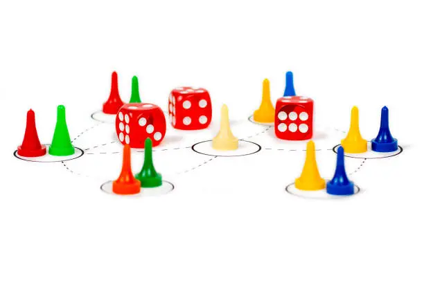 social network communication concept with red dice
