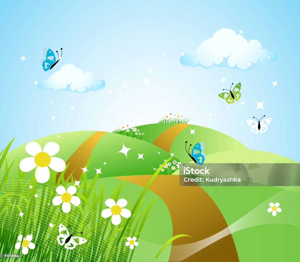 Spring meadow hermosa - Ilustración de stock de Aire libre libre de derechos