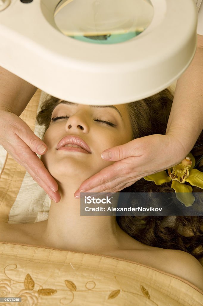 Facial treatment: diagnostics of problems.XXXL  20-29 Years Stock Photo