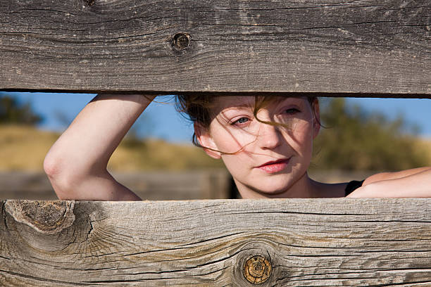 Blue Eyed Girl in the Southwest stock photo