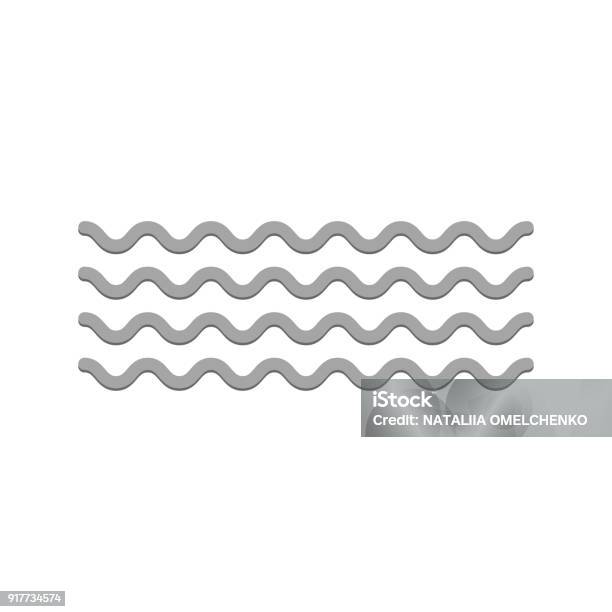 Wave Icon Vector Stock Illustration - Download Image Now - Squiggle, Abstract, Accidents and Disasters