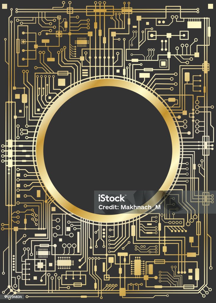 Chipset Gold Gold Vertical Chipset Digital Background Stock Illustration - Download ...