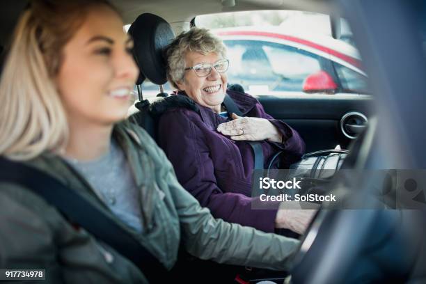 In The Car With Grandma Stock Photo - Download Image Now - Senior Adult, Car, Driving