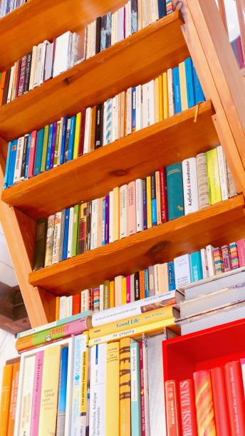 istock Brown book shelves full with books 917738042