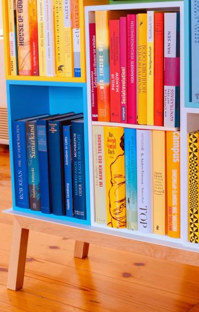 istock Colorful book shelves packed with books 917739070