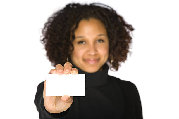 istock Blank Card Businesswoman Smile 91774109