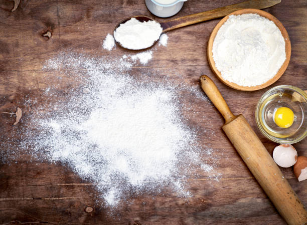 istock powdered flour on a brown wooden background 917749928