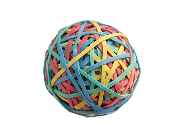 Rubber Band Ball--Isolated on White stock photo