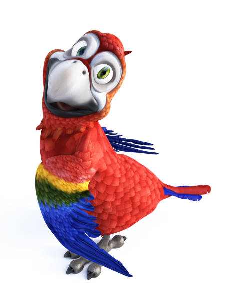 istock 3D rendering of cartoon parrot smiling. 917753608