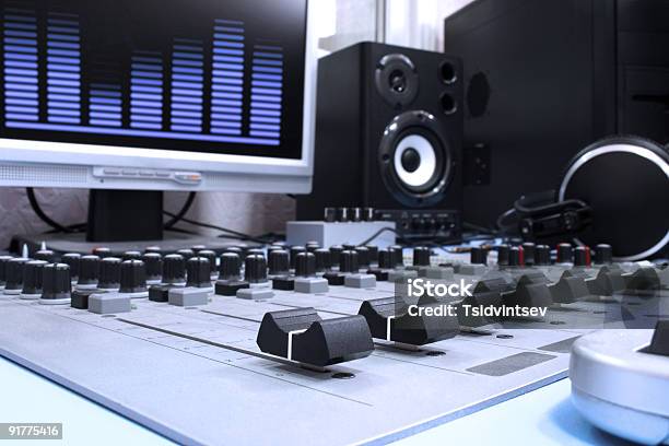 In Studio Stock Photo - Download Image Now - Analyzing, Audio Equipment, Broadcasting