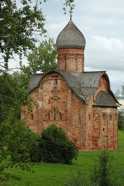 Church among the trees stock photo