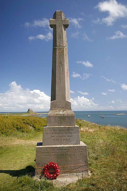 istock Holy Island Castle and Cenotaph 91776489
